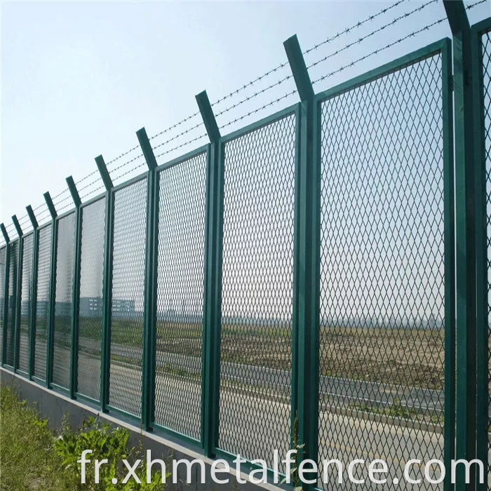 Expanded metal security fence